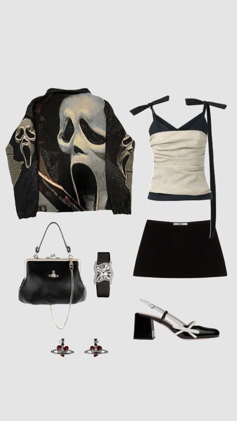 #altcoquette #outfitinspo #vintage #scream #alternative #fashion #fashioninspo Scream Outfits, Outfit Layout, Fashion Vocabulary, Girly Outfits, Kpop Outfits, Lookbook Outfits, Alternative Fashion, Luxury Outfits, Concert Outfit