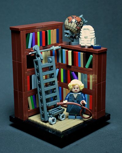 Mrs. Peacock, In the Library, With the Rope | Flickr - Photo Sharing! Lego Bookshelf, Mrs Peacock, Lego Library, Brick Lego, Lego Furniture, Lego Diy, Lego Activities, Amazing Lego Creations, Lego Modular