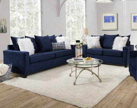 Blue Living Room Sets, Blue Furniture Living Room, Blue Couch Living, Blue Sofa Living, Blue Sofas Living Room, Blue Couch Living Room, Dark Blue Living Room, Navy Blue Living Room, Blue Couch