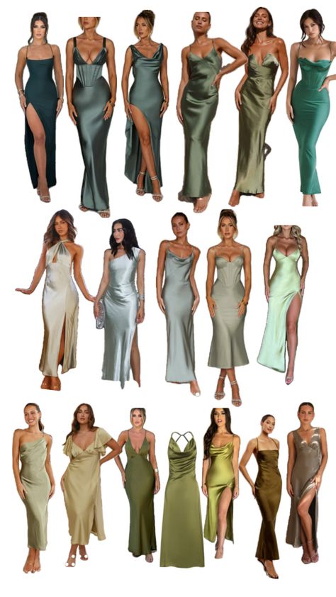 Wedding inspo for bridesmaids or wedding guest Green Dresses, Wedding Inspo, Wedding Guest, Green, Dresses