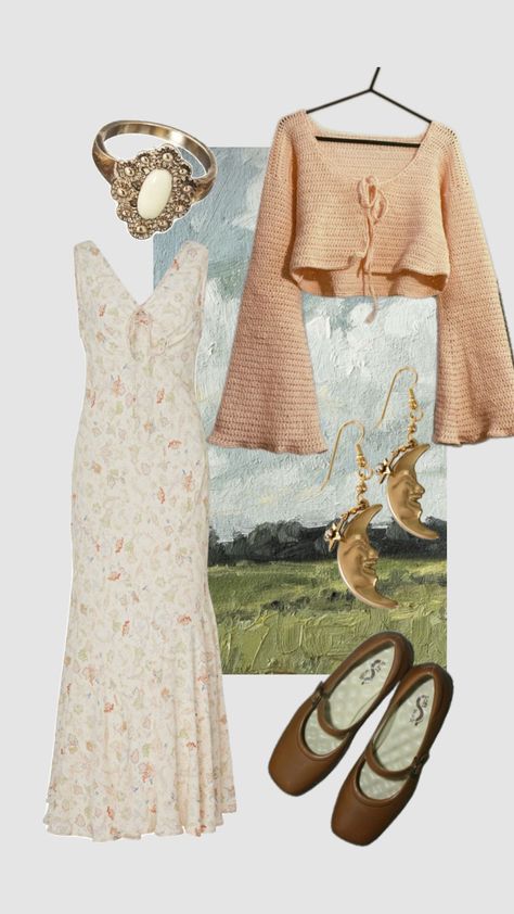 #whimsical #gardenaesthetic #picnic #teaparty #nature #vintage #outfitinspo #softcore #feminine #cottagecore Soft Cottagecore Outfits, Vintage Cottagecore Outfits, Cottagecore Summer Outfits, Cottagecore Aesthetic Outfits, Cottagecore Fashion Aesthetic, Feminine Cottagecore, Aesthetic Outfits Vintage, Casual Party Outfit, Shabby Chic Boho