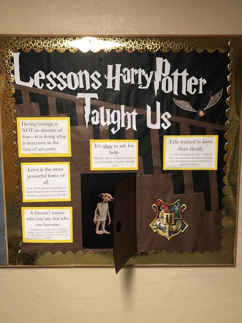 Harry Potter Bulletin Board, Ra Inspiration, Hogwarts Classes, Ra Themes, Bulletin Boards Theme, Interactive Bulletin Boards, Harry Potter School, Ra Bulletins, Ra Boards