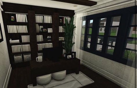 Modern Office Design Bloxburg, Bloxburg House Office Ideas, Office Decor Bloxburg, Realistic Bloxburg Office, Office Room Bloxburg, Bloxburg Office Ideas Modern, Bloxburg Office Room Ideas, Office Bloxburg Ideas, Office Ideas Bloxburg