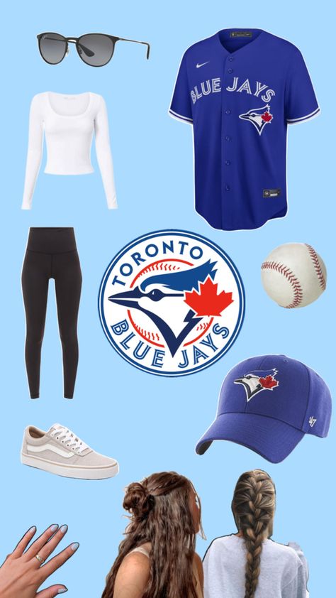 #bluejays Blue Jays Outfit, Baseball Game Outfit, Game Outfit, Baseball Outfit, Baseball Game, Baseball Games, Toronto Blue Jays, Blue Jays, Gaming Clothes