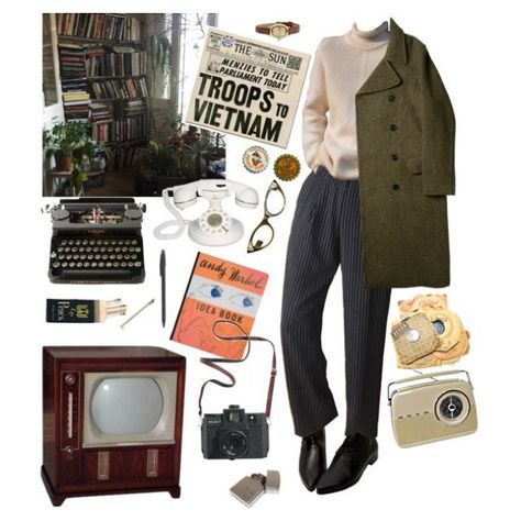 Fashion Journalism Aesthetic, Journalist Aesthetic Outfit, Journalist Aesthetic, Journalist Fashion, Journalism Aesthetic, Writer Academia, 60s Coat, Adventure Core, Journalism Major