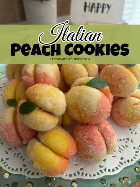 Italian Peaches Cookies, Peach Cookies Italian, Italian Peach Cookies Recipes, Gluten Free Italian Cookies, Italian Peach Cookies, Soft Amaretti Cookies, Peach Cookies Recipe, Peach Jello, Italian Wedding Cookies