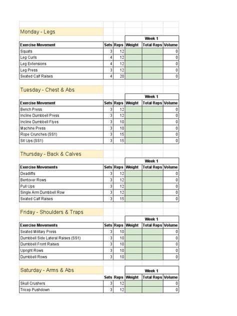 Jay Cutler Workout Routine Spreadsheet | PDF | Physical Exercise | Weight Training Workout Spreadsheet, Jay Cutler Workout Routine, Workout Sheets, 4 Week Workout, Different Muscle Groups, Arms And Abs, Jay Cutler, Workout Program, Physical Exercise