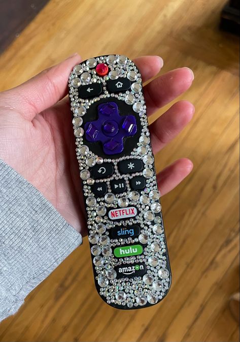 bedazzled remote Bedazzle Aesthetic, Bedazzling Kit, Bedazzle Ideas Projects, Bedazzled Aesthetic, Things To Bedazzle, Bedazzle Ideas, Bedazzled Items, Diy Bedazzled, Bedazzled Things