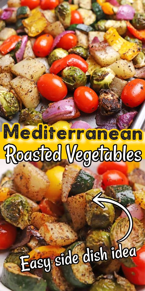 Mediterranean Roasted Vegetables, Mix Vegetable Recipe, Greek Vegetables, Roasted Mediterranean Vegetables, Easy Roasted Vegetables, Roasted Veggies In Oven, Mediterranean Diet Recipes Dinners, Mediterranean Spices, Easy Mediterranean Diet Recipes