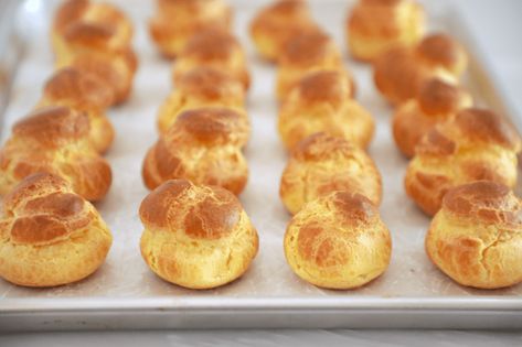 Easy Choux Pastry Recipe (With Video) - Gemma’s Bigger Bolder Baking Zumbo Desserts, Choux Dough, Easy Pastry Recipes, Cream Puff Recipe, Bigger Bolder Baking, Puff Recipe, Baking Basics, Choux Pastry, Cream Puffs