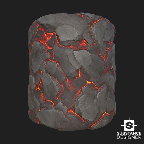 Lava Terrain, Volcano Rock, Game Textures, Hand Painted Textures, Substance Designer, Digital Texture, Texture Paint, 3d Artwork, Web Layout Design