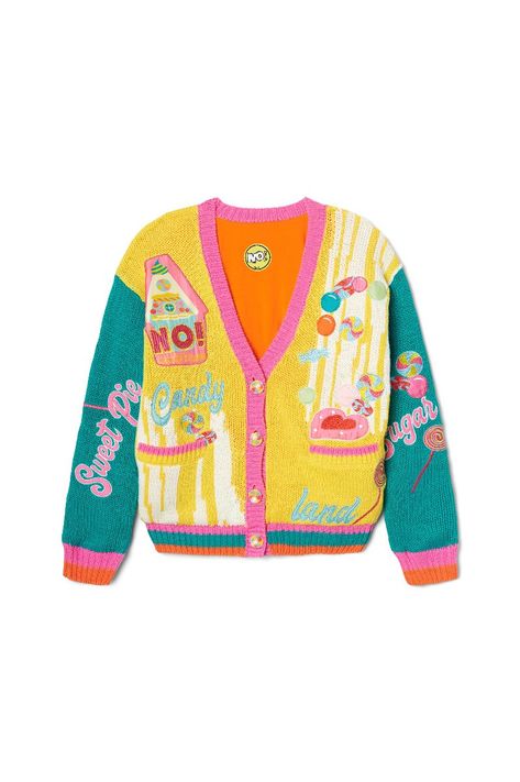 Drawing Cardigan, New York January, Aesthetic Rainbow, Time Aesthetic, Jeans Cardigan, Fashion Nova Outfits, Concept Clothing, Embroidered Cardigan, Teacher Outfits