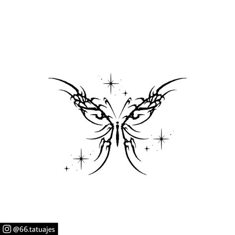 Sigil Butterfly Tattoo, Bratz Fashion Pixiez Tattoo, Small Neotribal Tattoo, Neotribal Butterfly Tattoo, Sigil Butterfly, Cybersigilism Butterfly, Neotribal Design, Goth Butterfly Tattoo, Y2k Butterfly Tattoo