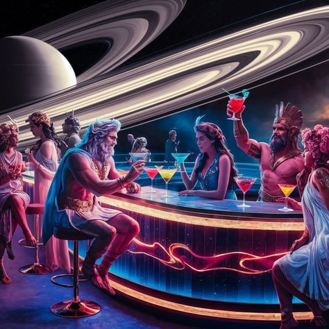 Cosmic Party🪐🌟 @alfredjodokuskwak1987 #aipartyinjune . . . . #cosmicparty #gods #goddesses #bar #party #saturn #neon #glow #flourescent #martini #galaxy #space #aiart #ai #digitalart #aiartwork #aiartcommunity #celestial #celestialart #fantasyart #fantasy #aiartwork #imaginegeneration #generativeart Cosmic Party, Gods Goddesses, Bar Party, Celestial Art, Neon Glow, Generative Art, Outer Space, Martini, Fantasy Art