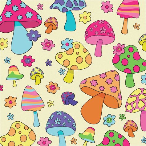 Groovy Drawing Ideas, Groovy Mushroom Art, Groovy Art Painting, Mushroom Painting Aesthetic, Groovy Paintings Ideas, Trippy Designs Pattern, Y2k Art Aesthetic, Groovy Art Aesthetic, Groovy Drawings