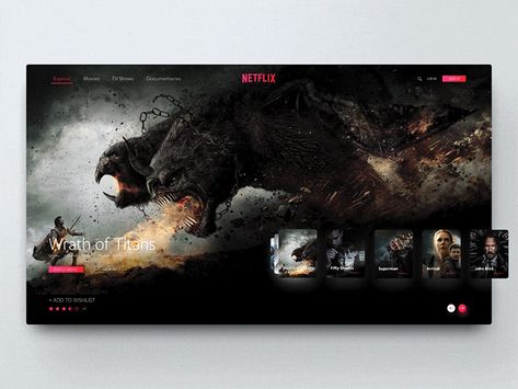 Netflix - Home Page by Deniz Kurtcepe Netflix Home Page, Netflix Website, Webpage Layout, Netflix Home, Website Home Page, Movie Sites, Publicidad Creativa, Web Ui Design, Web Inspiration