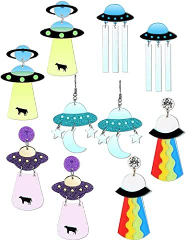 Amazon.com: Unique Earrings Alien Earrings, Space Earrings, Weird Earrings, Cute Dangle Earrings, Earrings For Girls, Earrings Halloween, Earrings Cute, Earrings Women, Colorful Earrings