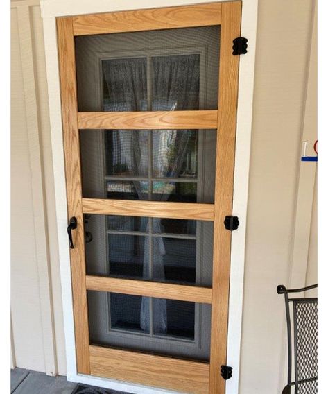 Coppa Woodworking Wood Screen Doors How To Build A Screen Door Wood, Modern Farmhouse Screen Door, Diy Wooden Screen Door, Diy Screen Door Easy, Wooden Screen Door Ideas, Modern Screen Door, Screen Door Diy, Screen Door Ideas, Screen Door Projects