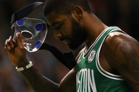 Masked Kyrie, Basketball Photography, Boston Sports, Kyrie Irving, Nba Players, Stencil Designs, Looking For Love, Nba, Boston