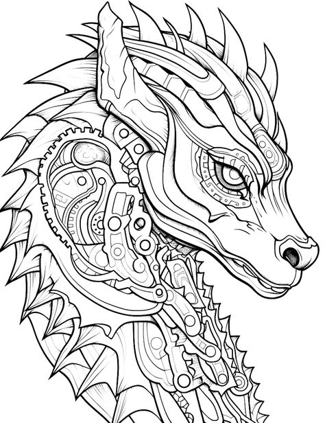 Dragon Coloring Pages - bring out your inner artist with these free printable dragon coloring pages. Choose from a variety of designs, including cute cartoon dragons, fierce fire-breathing dragons, and majestic winged dragons. Perfect for kids of all ages, these coloring pages are a fun and creative way to spend an…#Mandalas #Adult_Coloring_Pages_Free_Printable #Coloring_Pages_Printable_Free #Steampunk_Coloring_Book Cute Dinosaur Coloring Pages, Adult Coloring Pages Free Printable, Steampunk Coloring Book, Steampunk Coloring, Dragon Coloring Pages, Steampunk Dragon, Tattoo Coloring Book, Dragon Coloring, Adult Colouring Printables