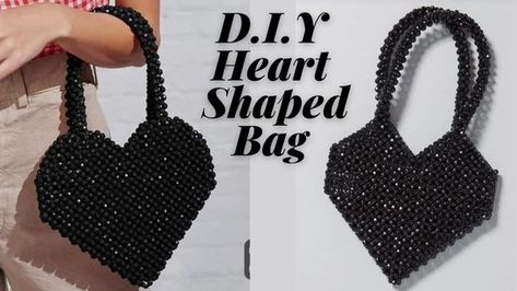 Simple Cute Designs, Leather Cuff Diy, Diy Crochet Flowers Tutorial, Free Crochet Bag Patterns, Handbag Tutorial, Hand Beaded Bag, Heart Shaped Bag, Free Crochet Bag, Purse Crafts