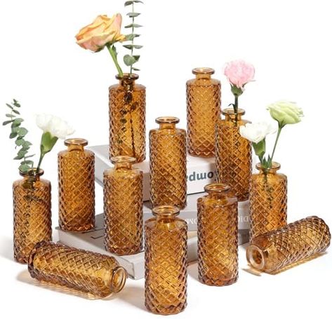 Tanaman Air, Vases For Centerpieces, Glass Bud Vases, Vase Transparent, Small Glass Vases, Mini Flowers, Exquisite Decor, Clear Vases, Flower Vases Decoration