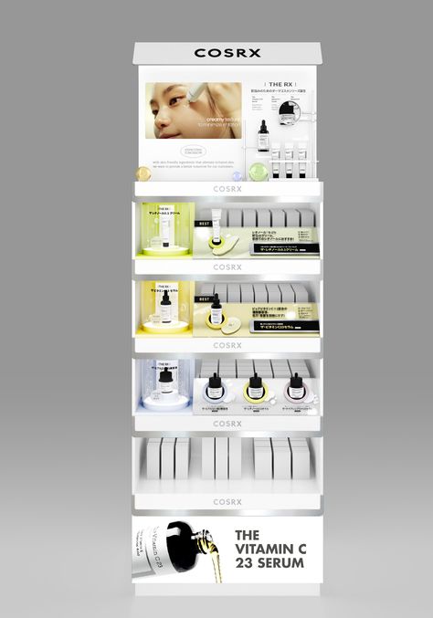 Cosmetics Retail Design, Beauty Product Shelf Display, Product Information Card, Cosmetic Display Design, Visual Marketing Display, Storefront Signage, Appetizer Salad, Identity Graphic Design, Retail Branding