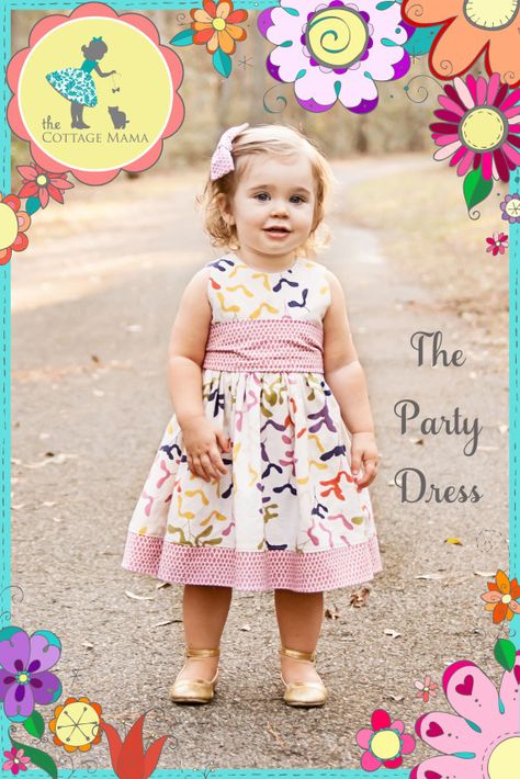 The Party Dress Free Pattern: Re-release! - The Cottage Mama Party Dress Pattern, Party Dress Patterns, Diy Sy, Sewing Kids Clothes, Girl Dress Pattern, Dress Patterns Free, Girl Dress Patterns, Dress Tutorials, Sewing Patterns For Kids