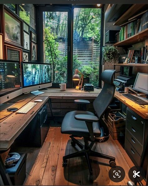 Modern Home Offices, Home Studio Setup, Bedroom Setup, Small Home Office, Game Room Design, Home Office Setup, Room Setup, Office Inspiration, Office Interior Design