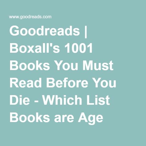 Goodreads | Boxall's 1001 Books You Must Read Before You Die - Which List Books are Age Appropriate for Children? (showing 1-22 of 22) Louis Sachar, Henry Cloud, Middle School Libraries, Reluctant Readers, Independent Reading, Hero's Journey, Hard To Love, School Library, Must Read