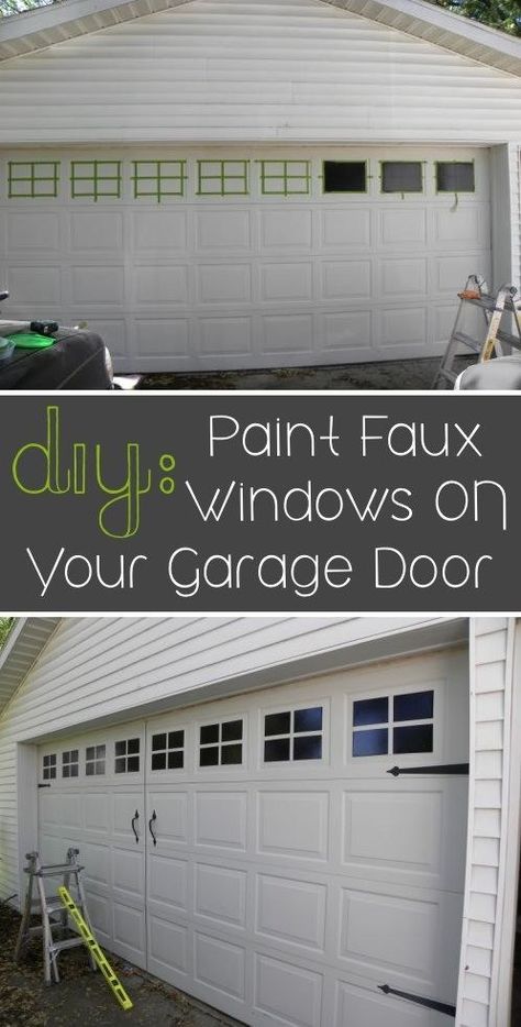 Paint faux windows on your garage door. | 31 Easy DIY Upgrades That Will Make Your Home Look More Expensive Faux Windows, Garage Door Makeover, Faux Window, Astuces Diy, Garage House, Updating House, Garage Ideas, Home Upgrades, Garage Organization