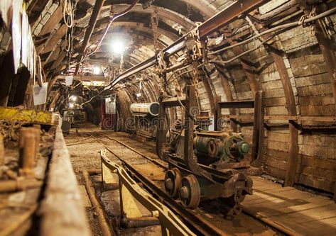 Carriage Interior, Industrial Revolution Fashion, Environment Projects, Mining Industry, Underground Bunker, Abandoned Train, Location Inspiration, Gold Mining, Coal Mining