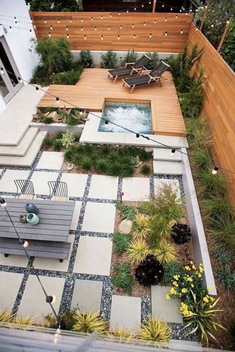 Garden Sitting Areas, Patio Deck Designs, Modern Backyard Landscaping, Small Pool Design, Modern Backyard, Urban Gardening, Pool Design, Modern Patio, Backyard Garden Design