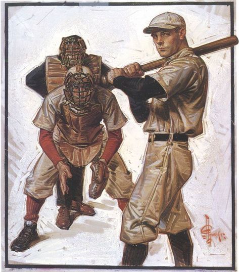 Joseph Christian Leyendecker, Norman Rockwell Prints, Baseball Painting, Baseball Batter, Norman Rockwell Art, Rockwell Paintings, Norman Rockwell Paintings, Baseball Posters, Baseball Art