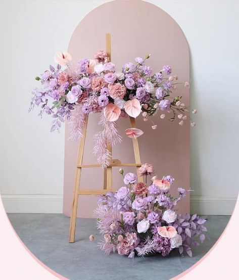 BabysBreathBySarine - Etsy Lilac And Pink Wedding, Peach And Lavender Wedding, Bridgeton Wedding, Bougie Wedding, Peach Wedding Decorations, Wedding Floral Arch, Wedding August, Wedding Swag, Wedding Archway