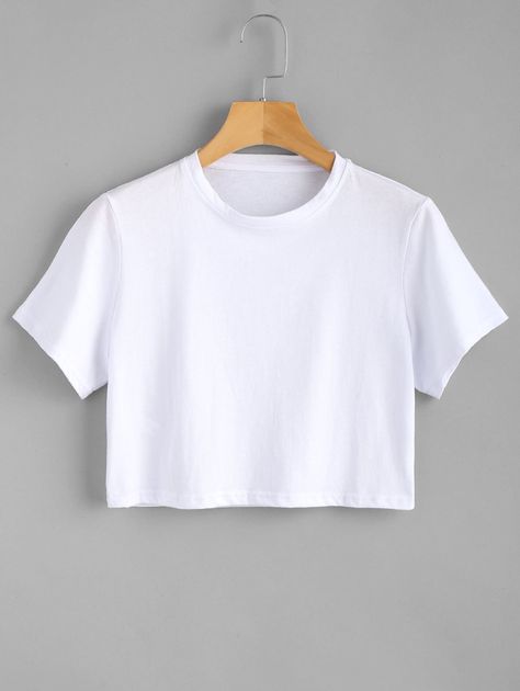 Crop Top For Women, Basic Korean, Desain Editorial, Polo Blouse, Plain Tops, Crop Top Outfits, Fashion T Shirt, Plain Shirts, Top For Women