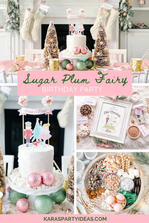 Christmas Birthday Theme Party, Winter Fairy Party Ideas, Winter Ballerina Birthday Party, Winter Themed 2nd Birthday Party, Birthday Party In December Ideas, Winter Fairy Theme Birthday Party, Winter Party Themes For Kids, Second Birthday Christmas Theme, Sugarplum Fairy Party