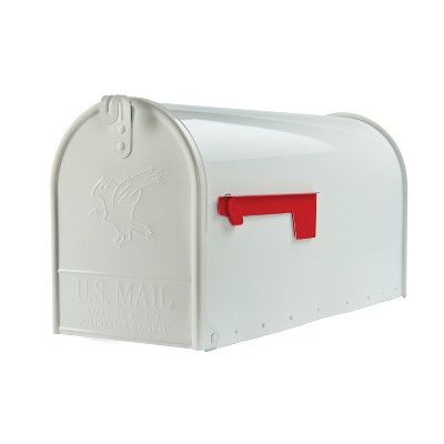 Gibraltar Mailboxes Elite Large Post Mount Mailbox White : Target White Mailbox, Rural Mailbox, Large Mailbox, Steel Mailbox, Architectural Mailboxes, Mailbox Posts, Mailbox Post, Mounted Mailbox, The Mailbox