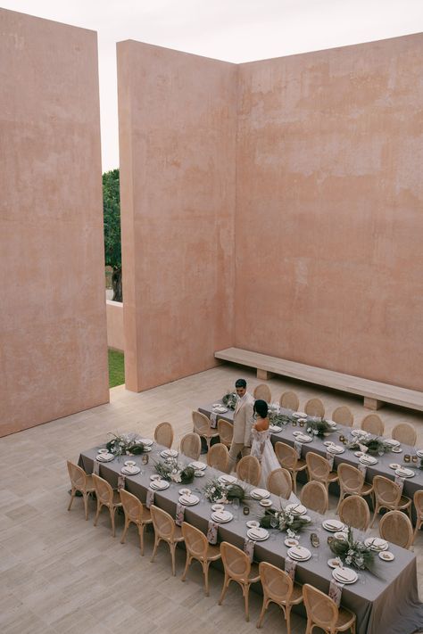 Dreaming of a wedding that combines romance with modern elegance? This European wedding venue is the one for you. Check out our blog for more wedding inspiration and ideas. | romantic wedding venue ideas | romantic wedding reception ideas | romantic wedding table settings | romantic wedding fairytale decor Stone Wedding Table Decor, Travertine Wedding Styling, Stone Wedding Venue Receptions, Jacquemus Wedding Table, Castle Wedding Aesthetic Reception, Romantic Wedding Table Settings, European Wedding Venue, Concrete Wedding, Weddings Decorations Elegant Romantic