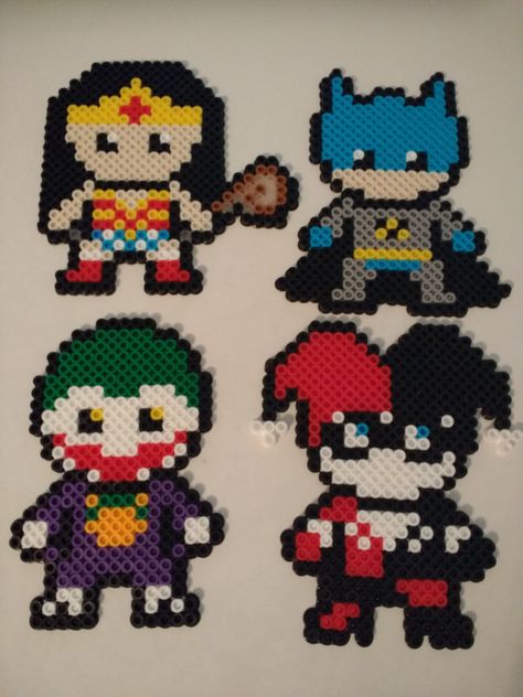 Bead Art Ideas, Batman Perler Beads, Pixel Bead Art, The Joker Perler Beads, Dc Perler Beads, End Of Year Student Gifts, Dc Comics Cross Stitch, Lego Batman Cross Stitch, Beads Kit