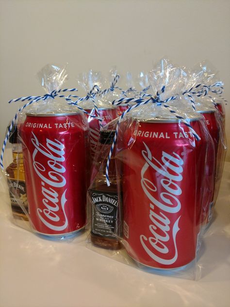 Jack And Coke Party Favors, Party Favors For 21st Birthday, 21 Birthday Party Favors, Party Favors For Men, Diy Party Favors For Adults, Adult Party Bags, Coke Gifts, 21st Birthday Party Favors, Whiskey Tasting Party