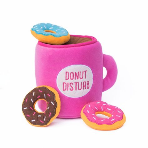 Zippy Burrow Coffee and Donutz | ZippyPaws | ZippyPaws Dog Toys For Boredom, Cute Dog Toys, Food Pillows, Small Dog Toys, Coffee And Donuts, Dog Puzzles, Interactive Dog Toys, Toy Puppies, Plush Dog Toys