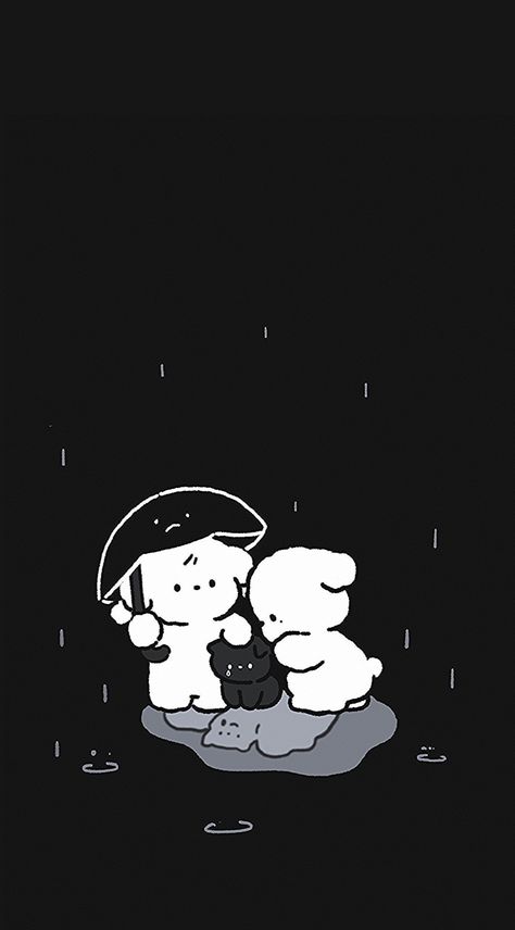 Black Wallpaper Cute Girly, Black And White Dog Wallpaper, Black Lockscreen Wallpaper Iphone Cute, Kawaii Night Wallpaper, Comforting Art, Dark Iphone Backgrounds, Black Kawaii, Butter Biscuits, Kawaii Boy