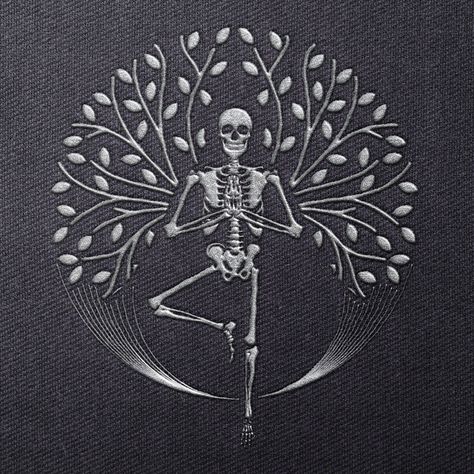 Spooky Yoga, Yoga Skeleton, Meditation Design, Halloween Yoga, Zen Buddha, Poses Yoga, Yoga Mom, Skulls And Roses, Fitness Yoga