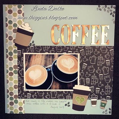 Coffee Cafe Suite for the perfect Coffee-themed layout Coffee Scrapbook, Diy Scrapbook Paper, Beautiful Scrapbook Layouts, Recipe Scrapbook, Scrapbook Gift, Coffee With Friends, Simple Scrapbook, Coffee Theme, Scrapbooking Techniques