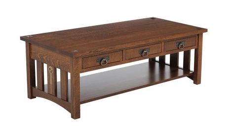 25" x 50" Craftsman Coffee Table CRW-2550 Craftsman Living Rooms, Craftsman Style Furniture, Craftsman Living Room, Mission Style Furniture, Mission Furniture, Family Room Furniture, Living Room Tv Unit Designs, Custom Coffee Table, Quarter Sawn White Oak