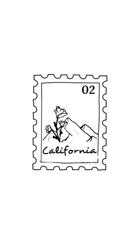 California Pressed Penny Tattoo, Tattoos For California, California Postage Stamp Tattoo, Simple California Tattoo, Bay Area Tattoos Ideas, California Themed Tattoos, Small California Tattoo, California Stamp Tattoo, California Doodle