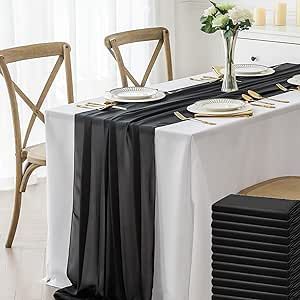 Black Table Runner, Chiffon Table Runner, Graduation Party Backdrops, Head Table Wedding, Party Backdrops, Bride Shower, Fall Bridal Shower, Event Table, Head Table