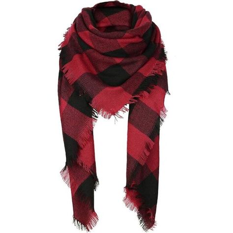 Women's Fall Winter Scarf Classic Tassel Plaid Scarf-black Red Blanket Scarves, Thick Scarf, Scottish Fashion, Plaid Blanket Scarf, Fall Scarves, Triangle Scarf, Wrap Shawl, Red Scarves, Warm Scarf