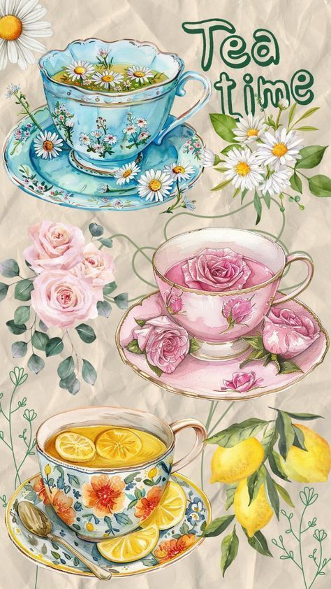 📌 August 24, 2024 👤 @ColleSemplice #️⃣ Immortalidee  #️⃣ YumCrunch Tea Aesthetic Vintage, Flowers For Tea, Tea Fairy, Teapot With Flowers, Tea Cup Drawing, Tea Time Illustration, Cup Clipart, Tea Party Tea, Tea Cup Art